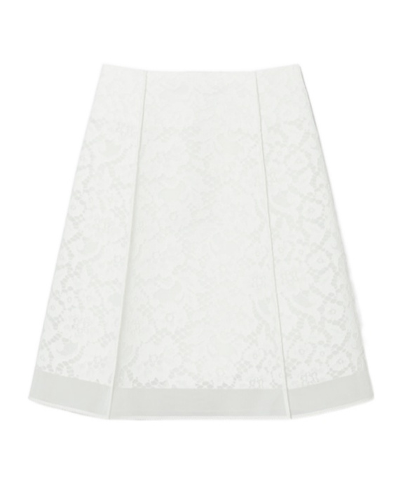 Tory Burch Corded Lace Skirt In White