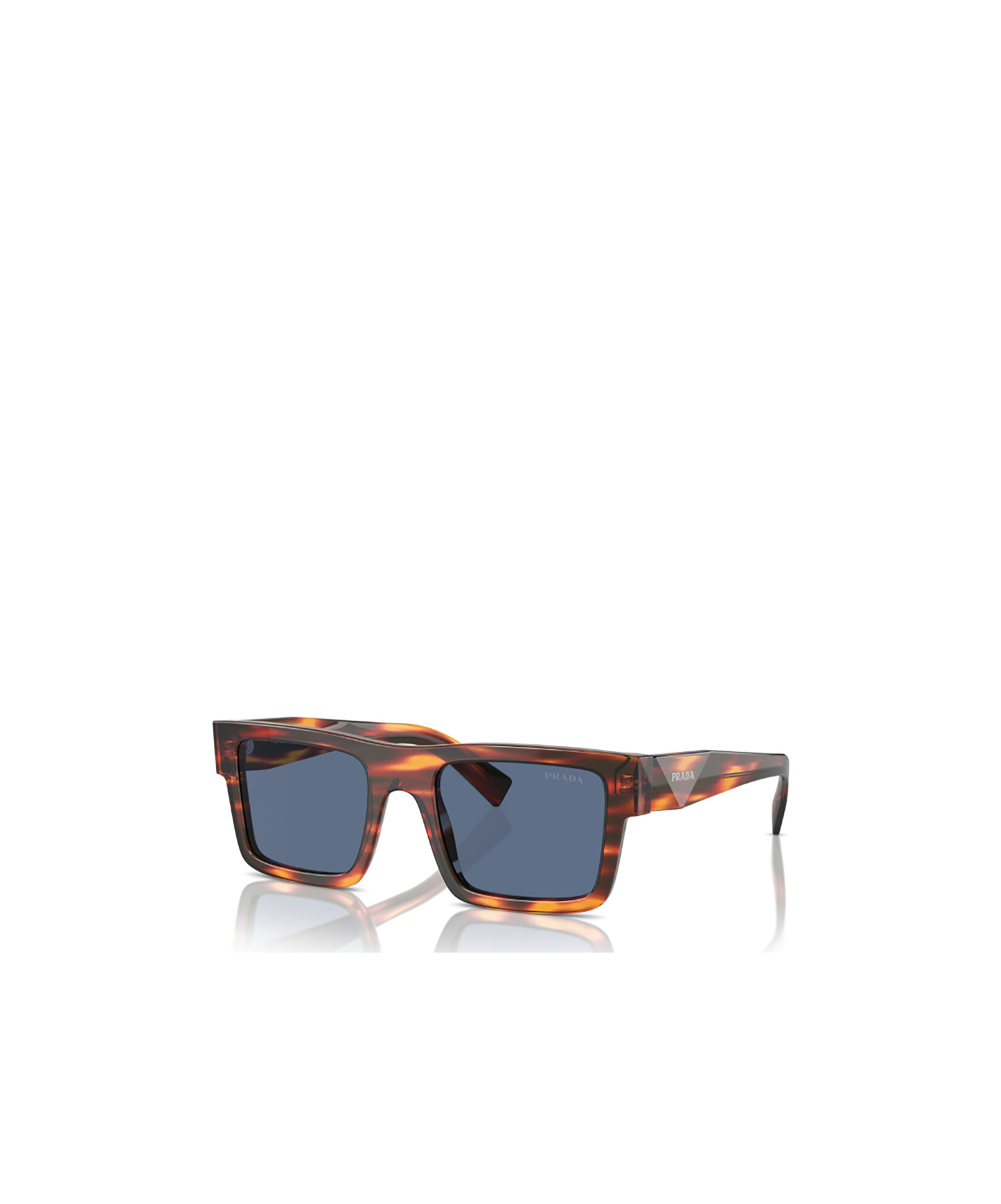 Prada 0pr 19ws Rectangular Tortoiseshell Acetate Sunglasses In Blue