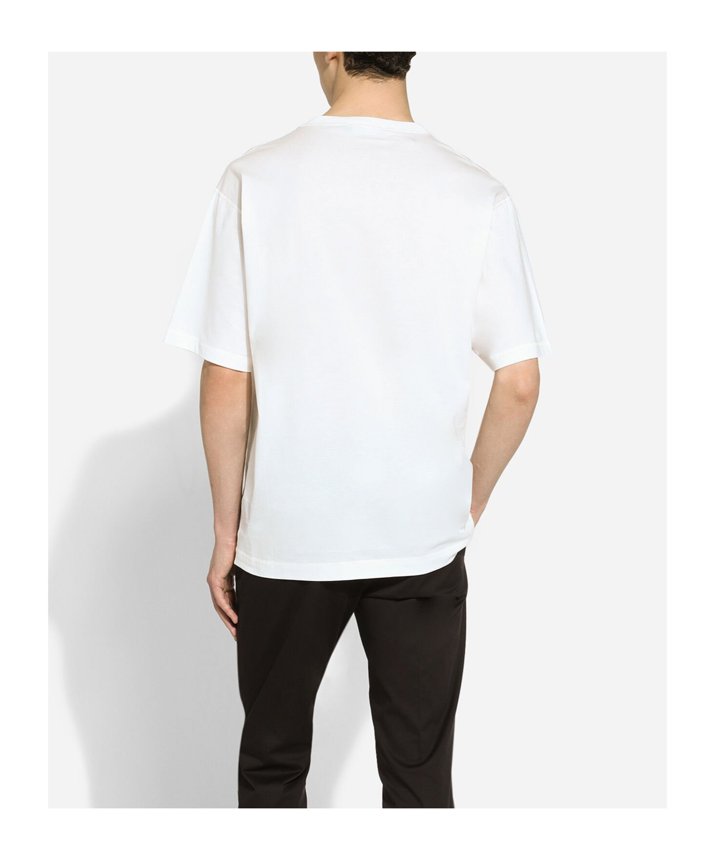 Dolce & Gabbana White T-shirt With Crew Neck And Printed Dg Logo On The Chest In White