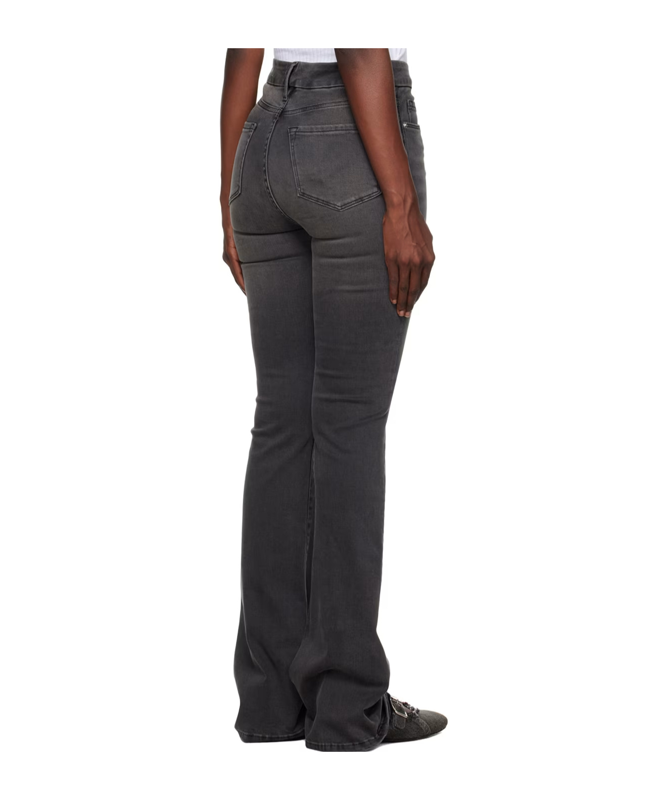 Frame 'le Super Mini' High Waist Jeans In Black