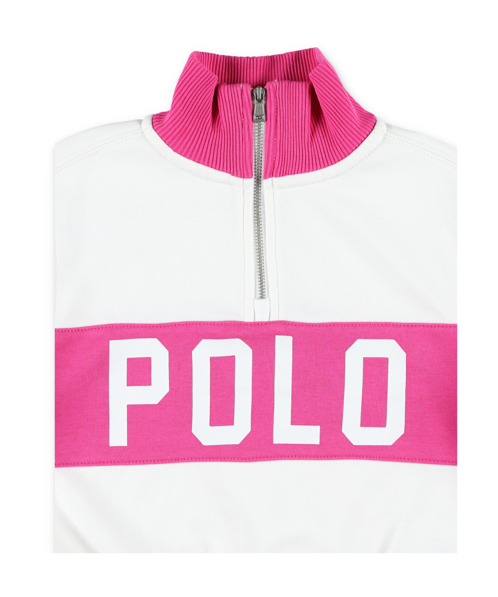 Polo Ralph Lauren Logo French Terry Quarter-zip Pullover In White