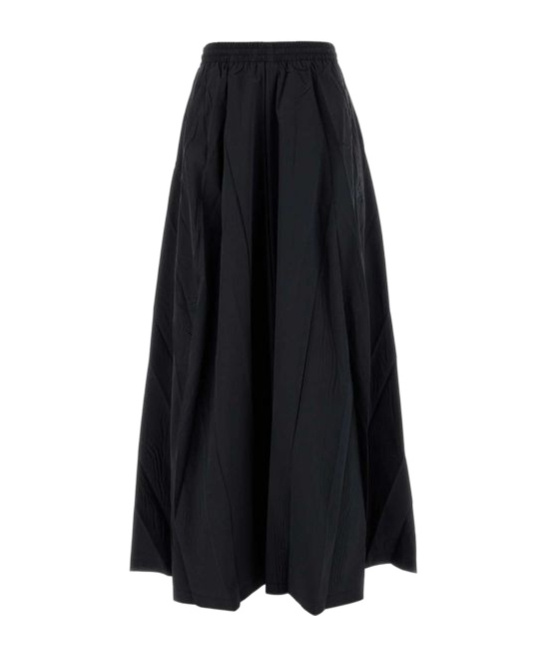 Balenciaga Elastic-waistband Pleated Skirt In Black
