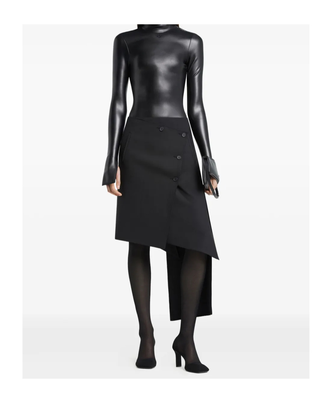 Courrèges Courreges Women Oblique Midi Skirt With Inserts In Black