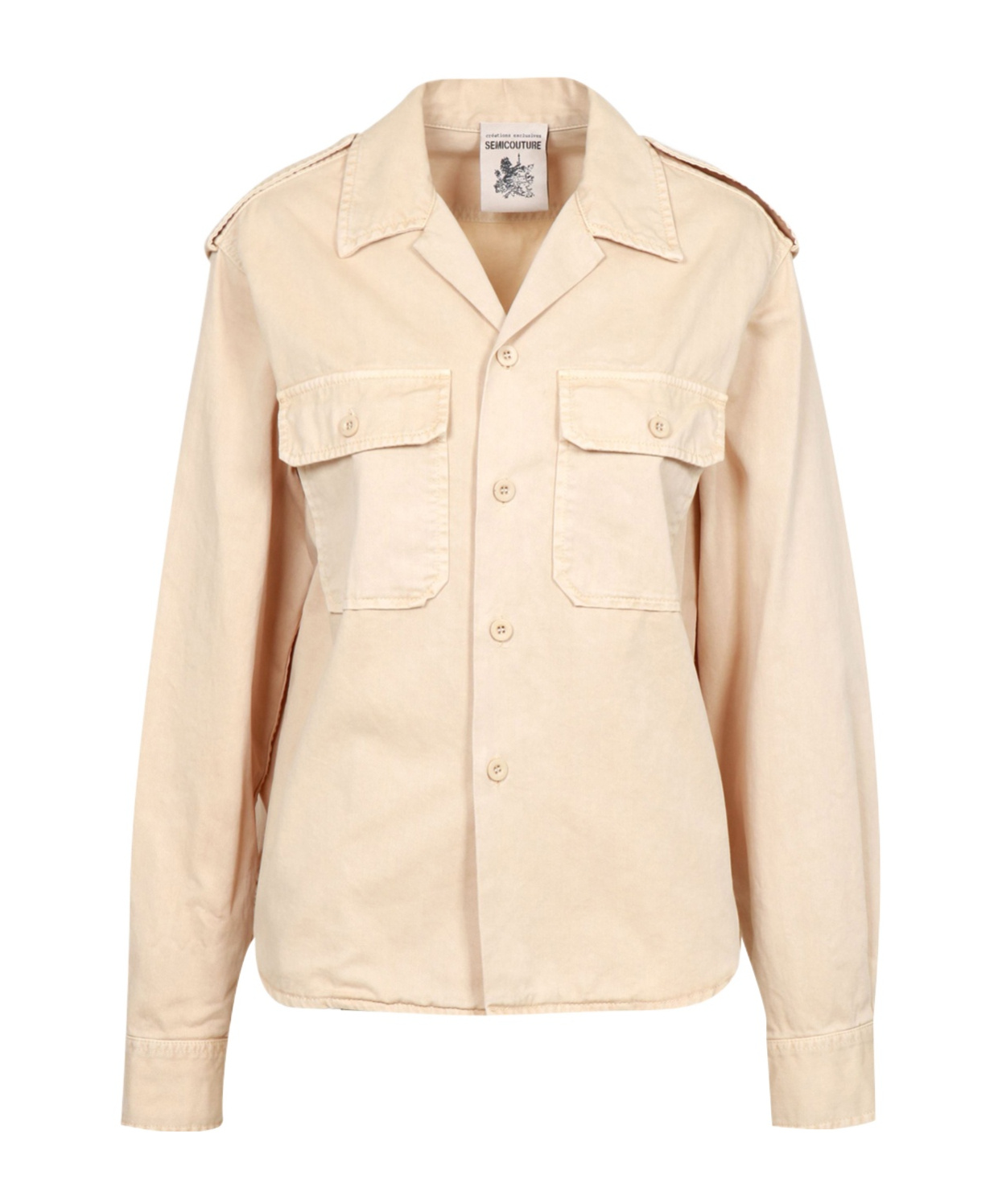 Semicouture Button-down Long-sleeved Shirt In Neutral