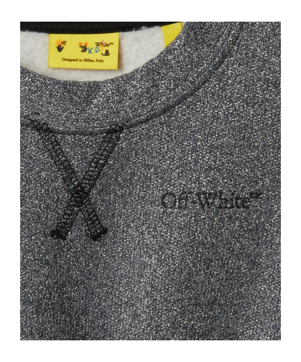 Off-white Bookish Logo Band Metallic Dress In Gray