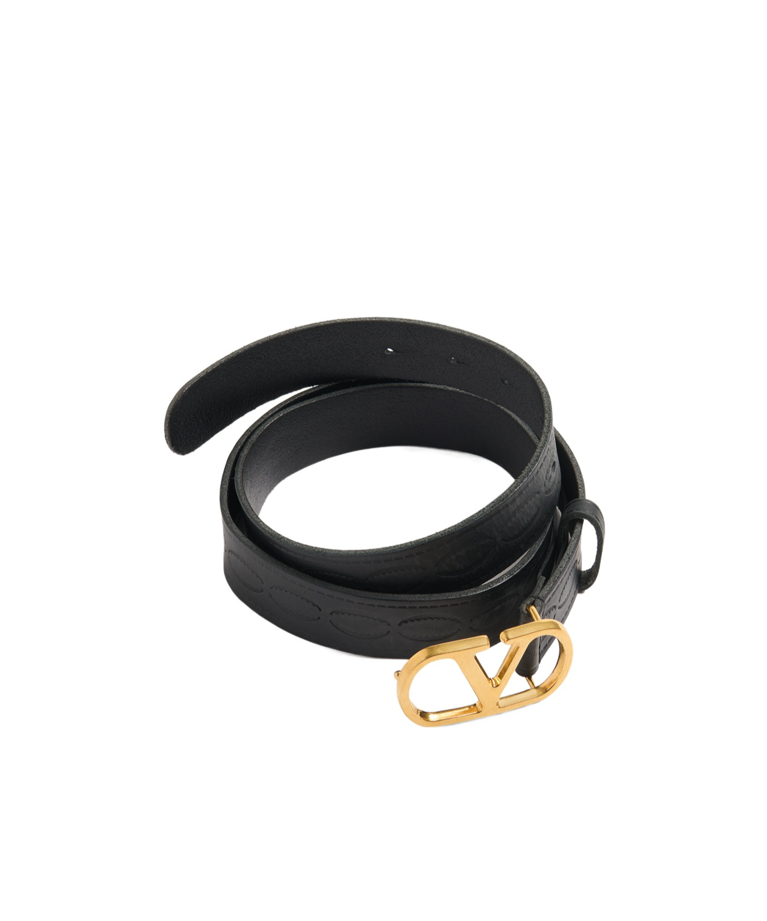 Valentino Garavani Vlogo Signature Belt In Shiny Calfskin 30 Mm Woman Black 100 In Black