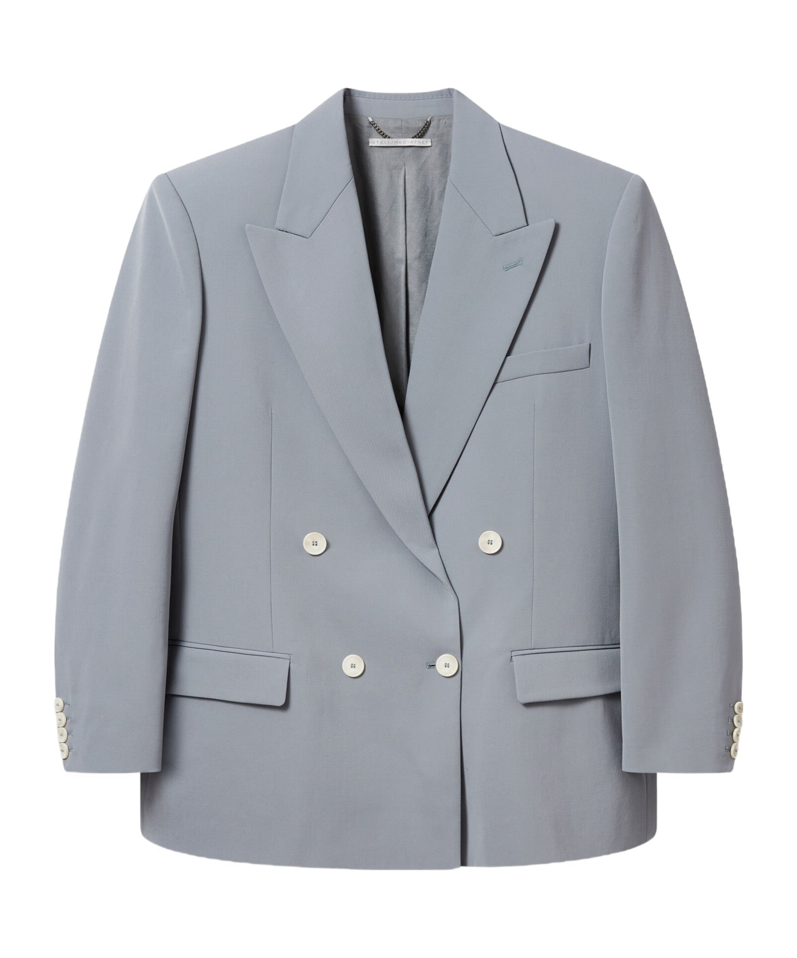 Stella Mccartney Oversized Double-breasted Blazer In Gray