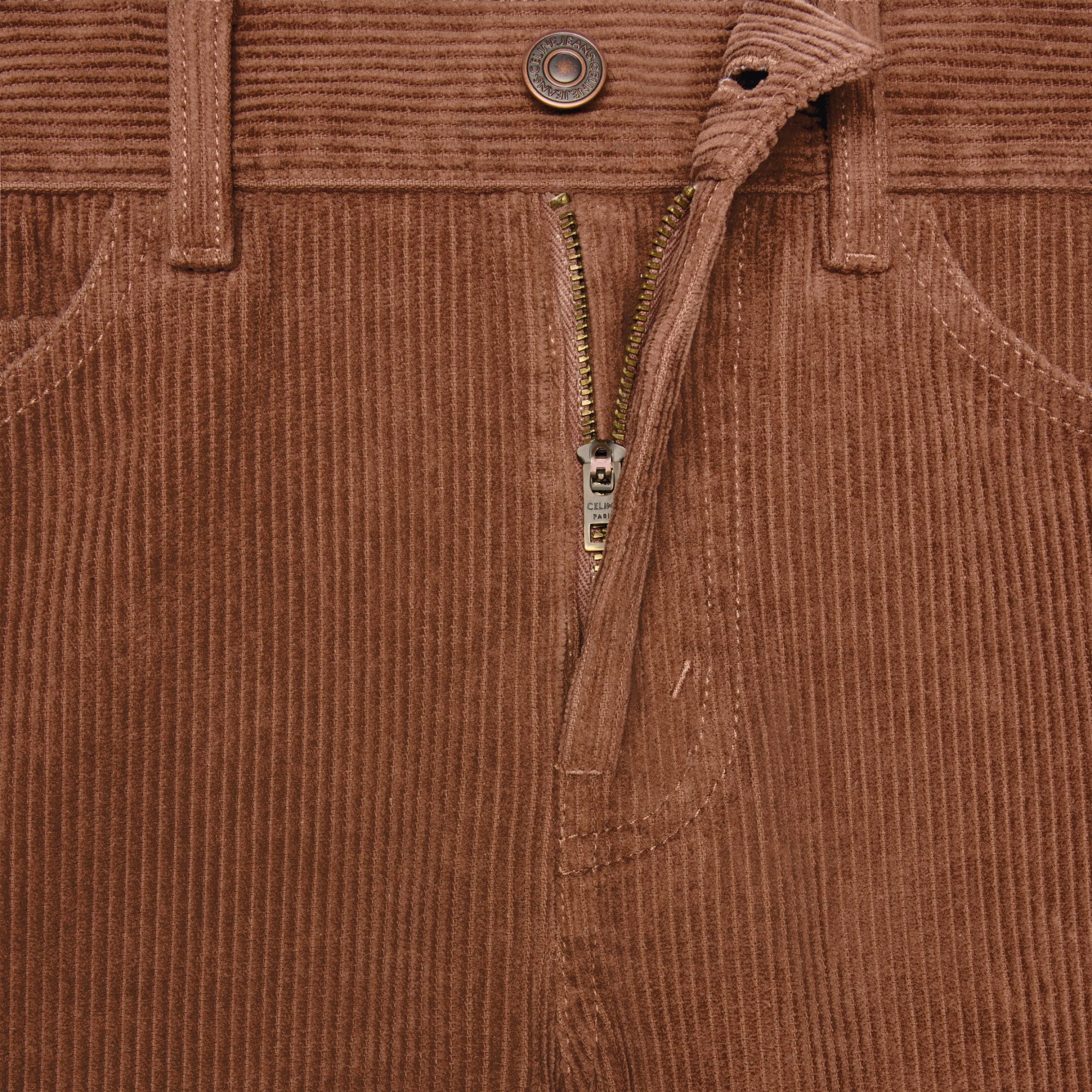 Celine Jolene Jeans In Corduroy In Brown