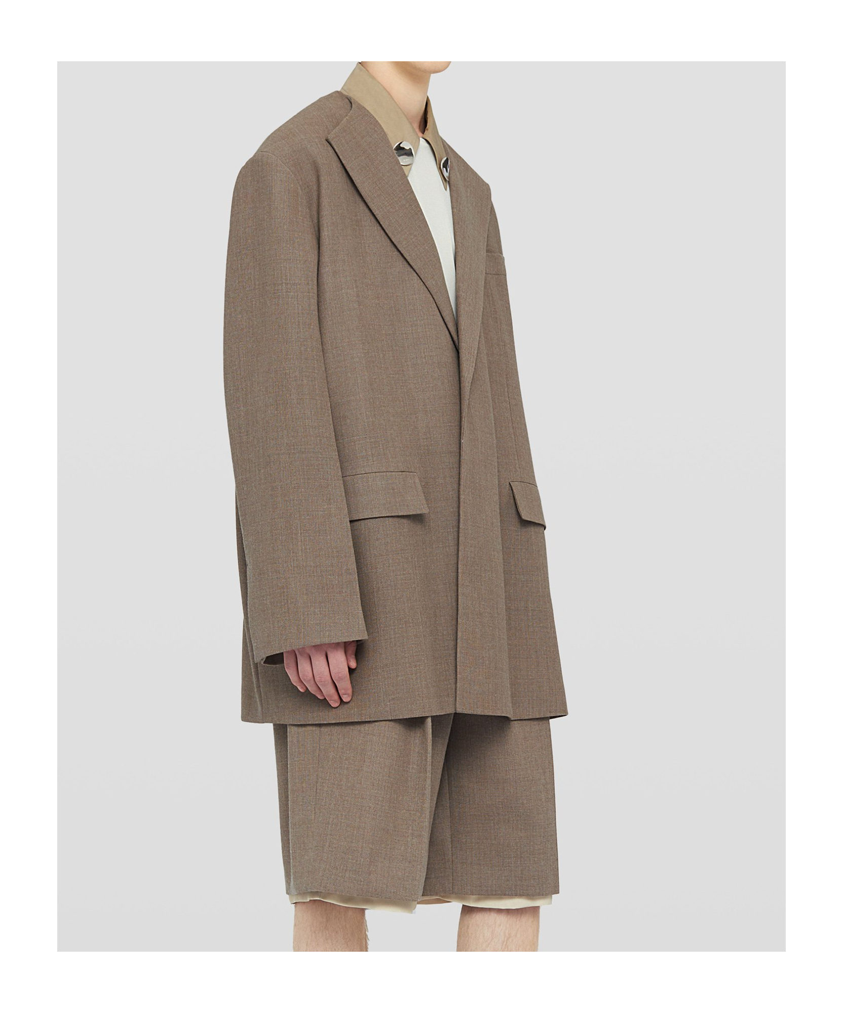 Jil Sander Single-breasted Wool Blazer In Brown