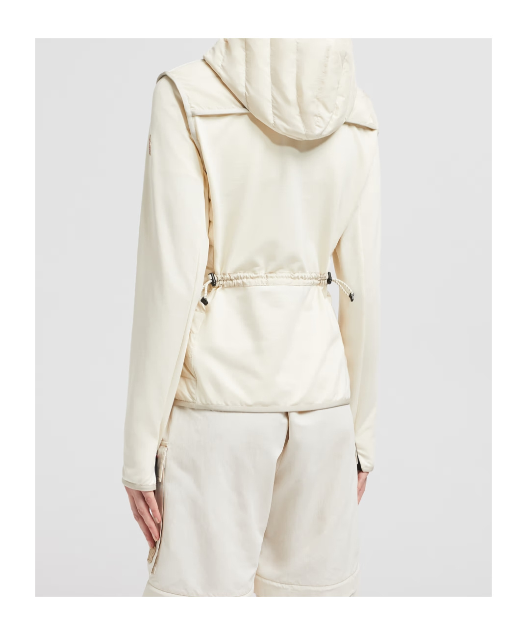 Moncler Sweat Zippé En Coton Matelassé In White
