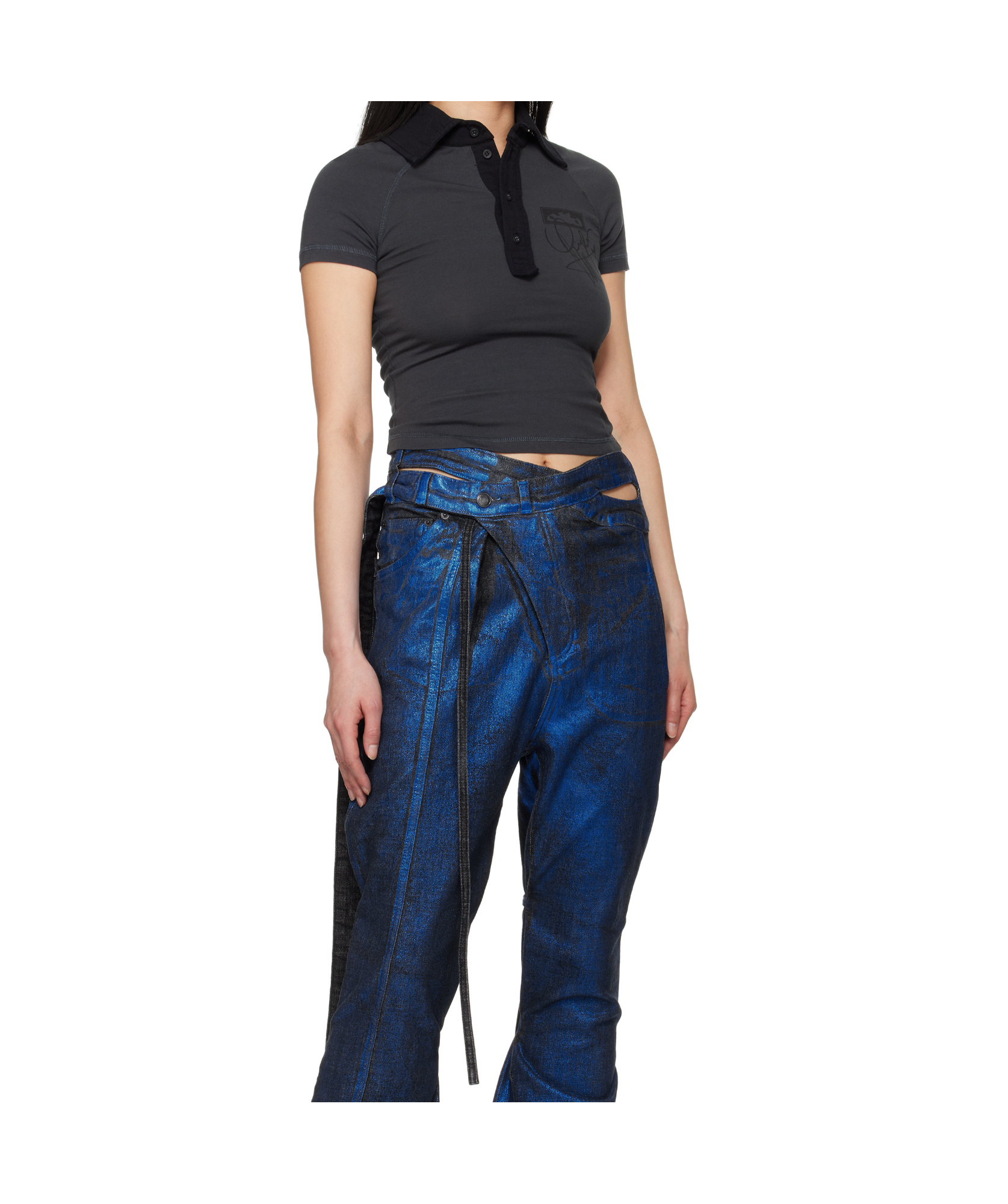 Ottolinger Deconstructed Polo Shirt In Black