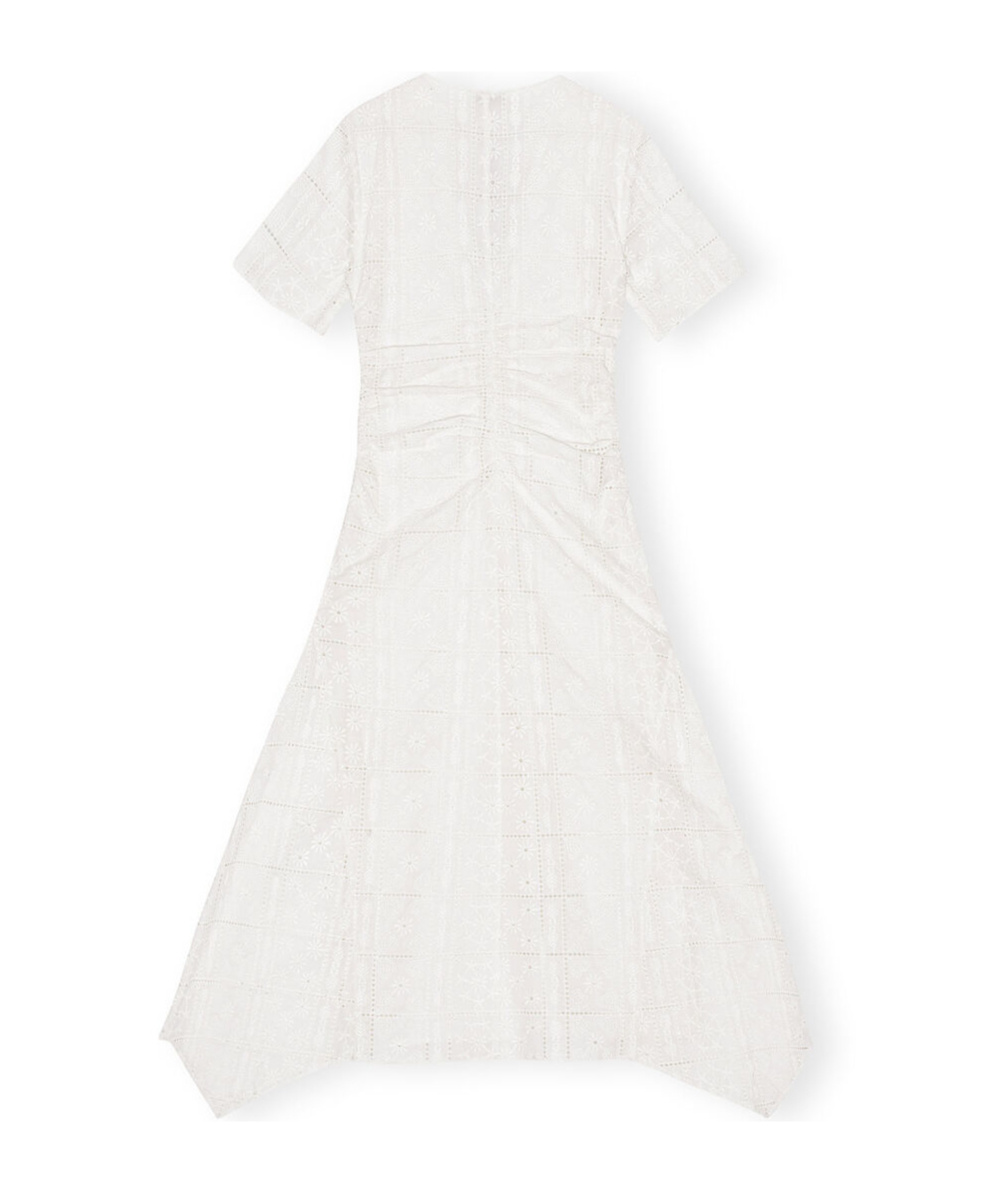Shop Ganni White Broderie Anglaise Long Dress