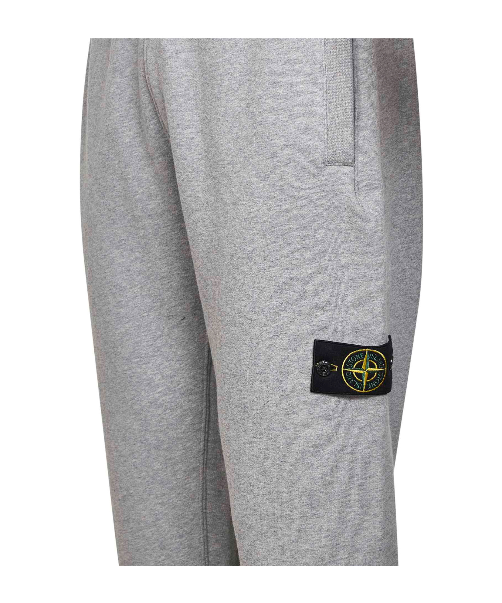 Stone Island Grey Brushed Organic Cotton Fleece Joggers Trousers In Gray