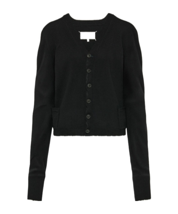 Maison Margiela Wool Cardigan In Black