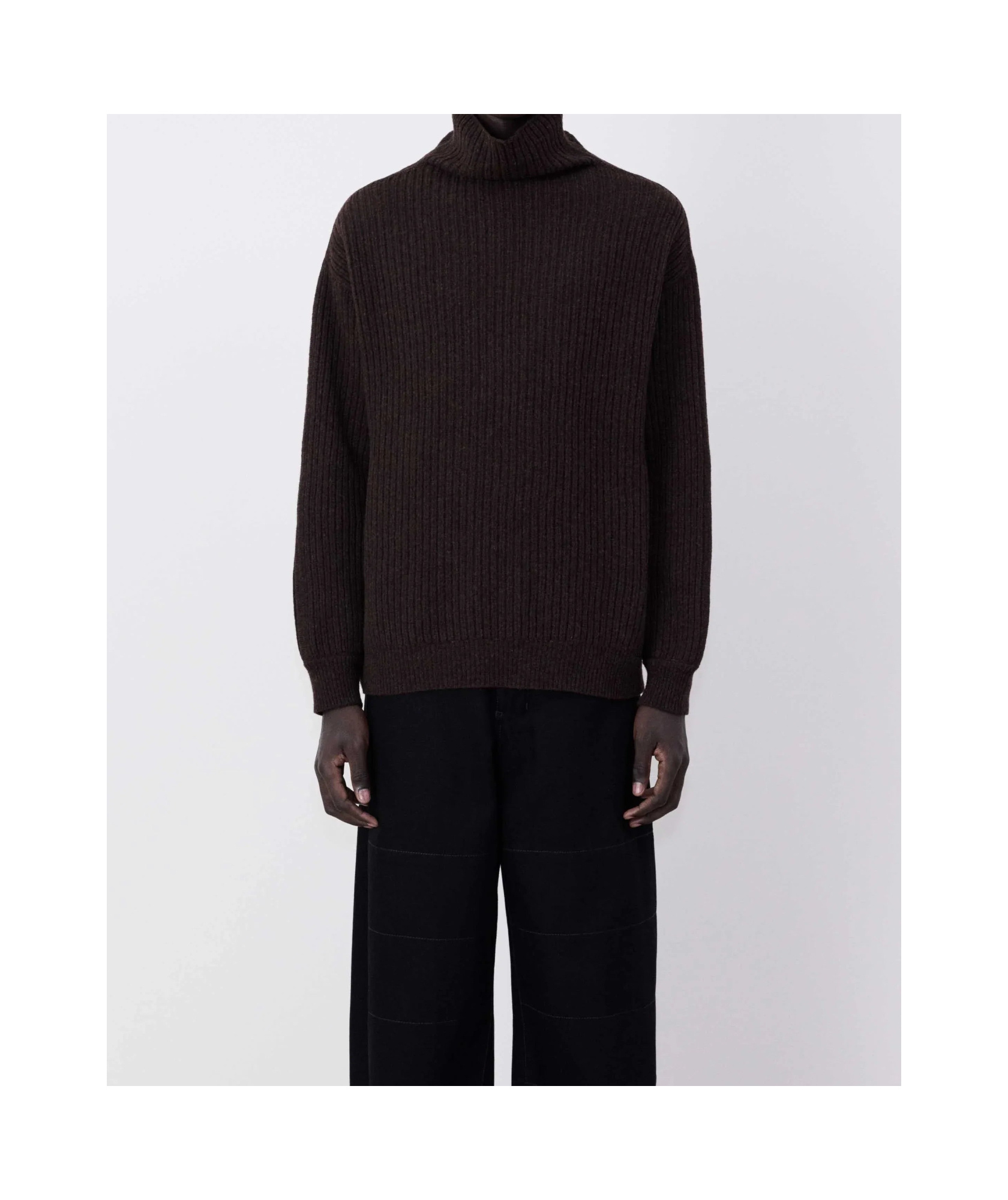 Lemaire Wool Turtleneck Sweater In Black