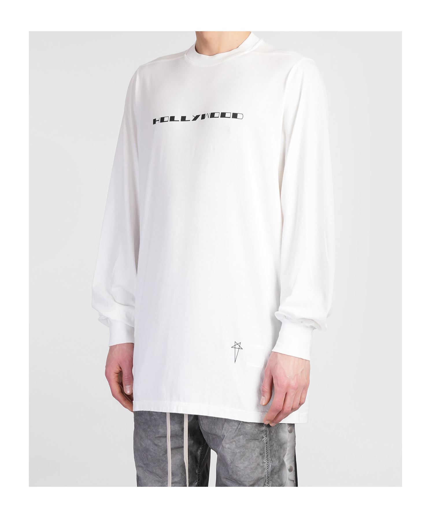 Rick Owens Drkshdw Long-sleeved T-shirt In White