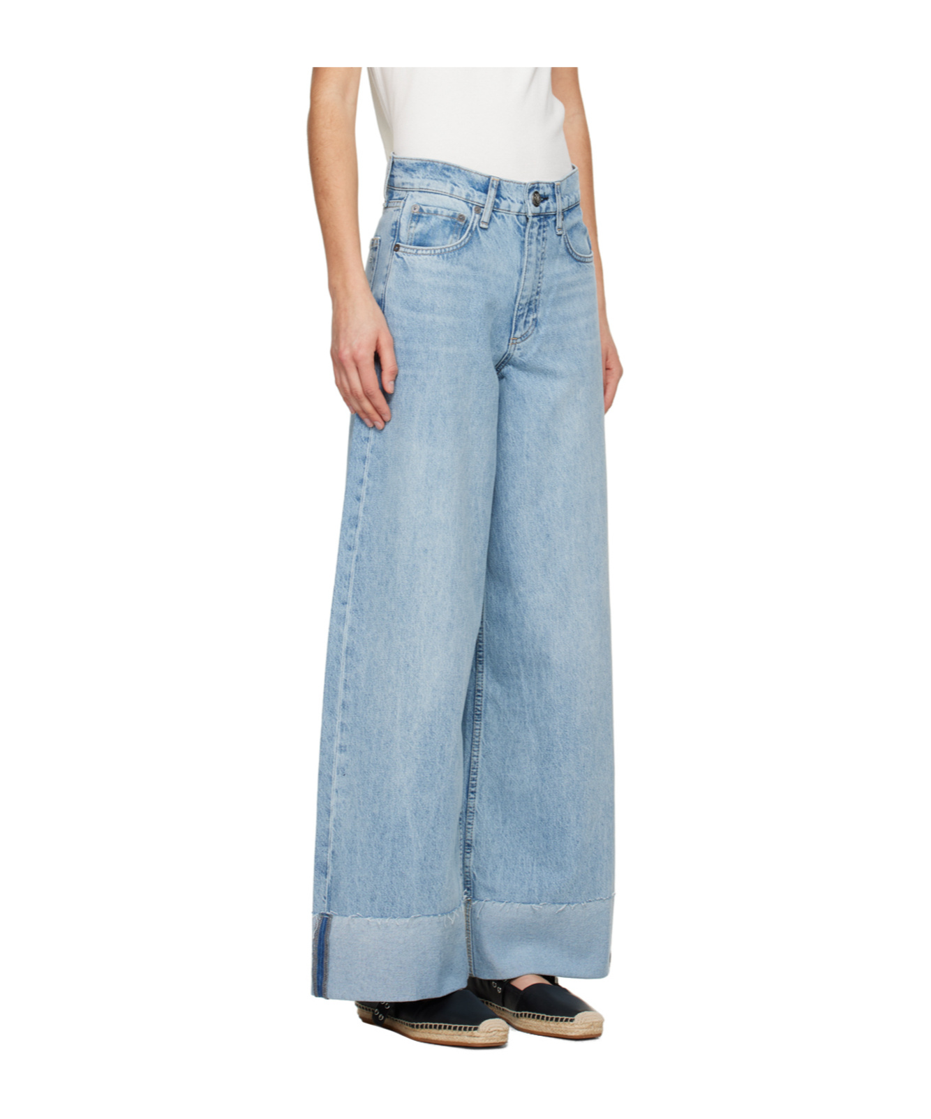 Shop Rag & Bone Sofie High-rise Wide-leg Jeans In Blue