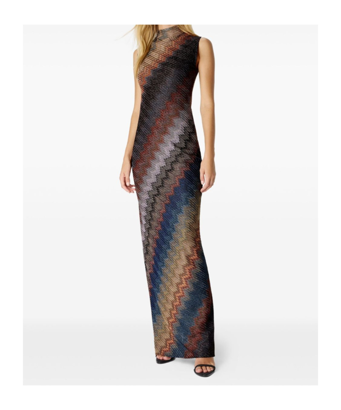 Missoni Zig-zag High-neck Dress In Multi