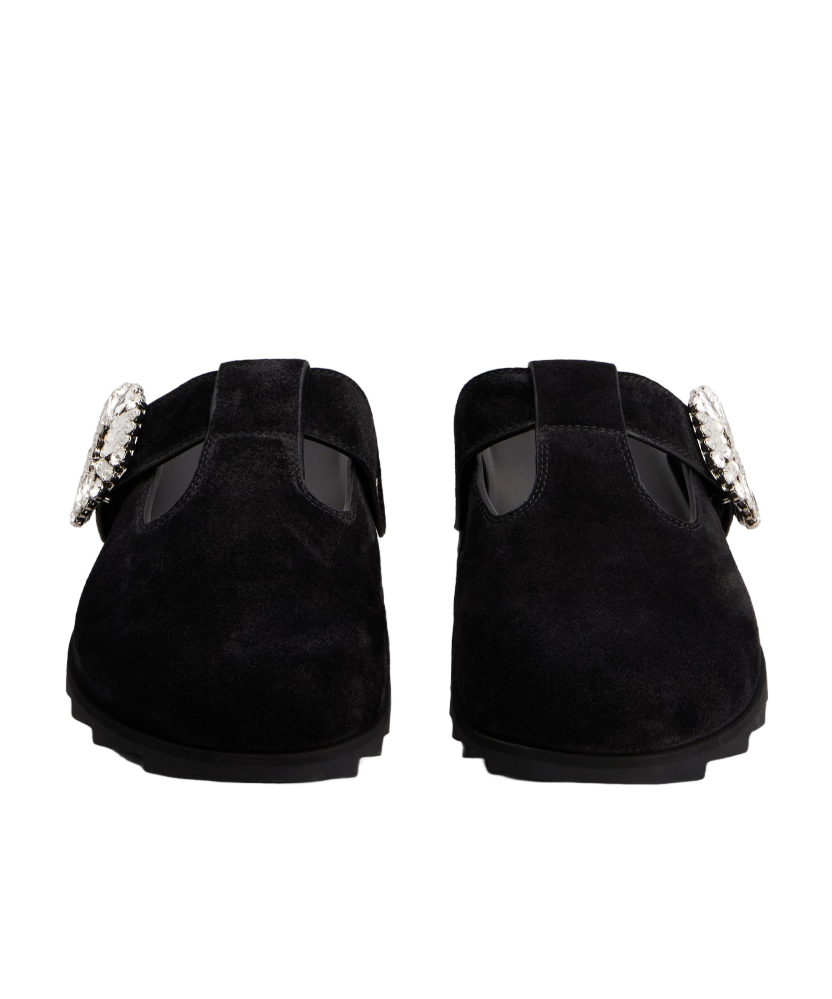 Roger Vivier Minimalist Black Flats With Rounded Toe And Low-profile Sole In Black
