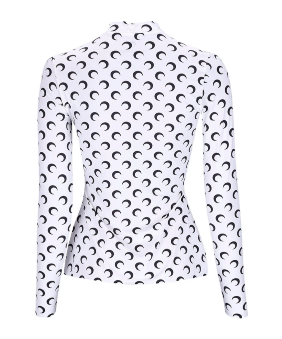 Shop Marine Serre Moon Printed Long Sleeved Top In White