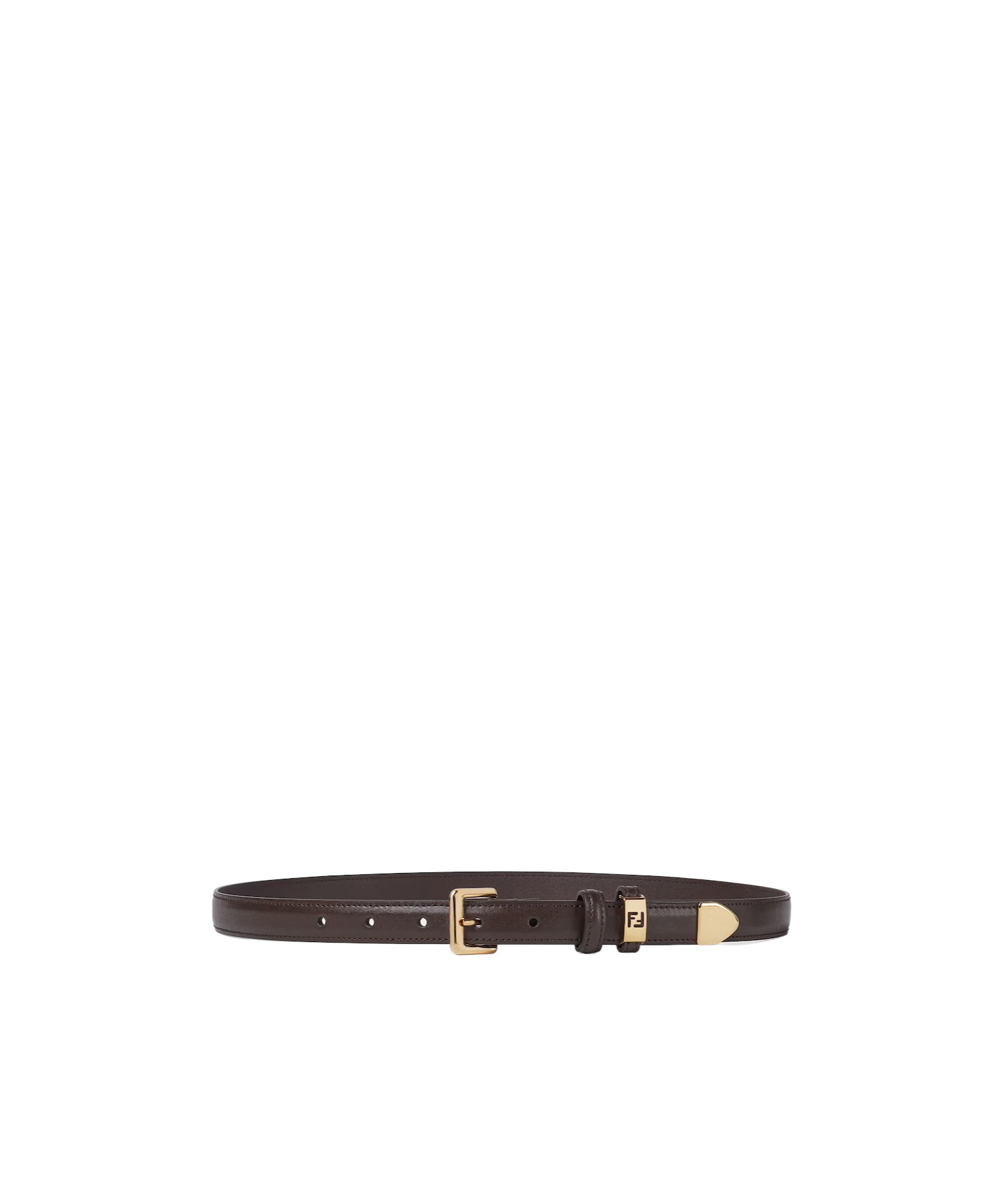 Fendi Dark Brown Leather Belt In Brown