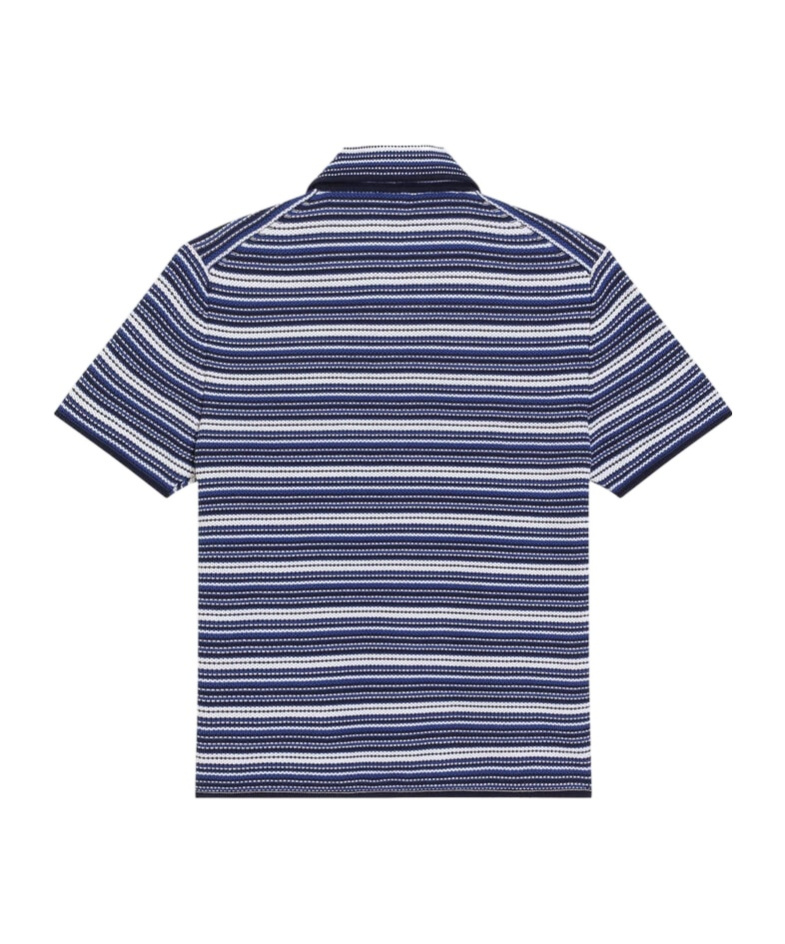 Dolce & Gabbana Knit Honeycomb Shirt In Blue