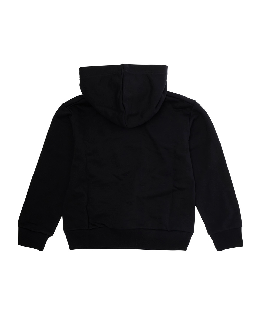 Marni Long-sleeved Hooded Sweatshirt In Black