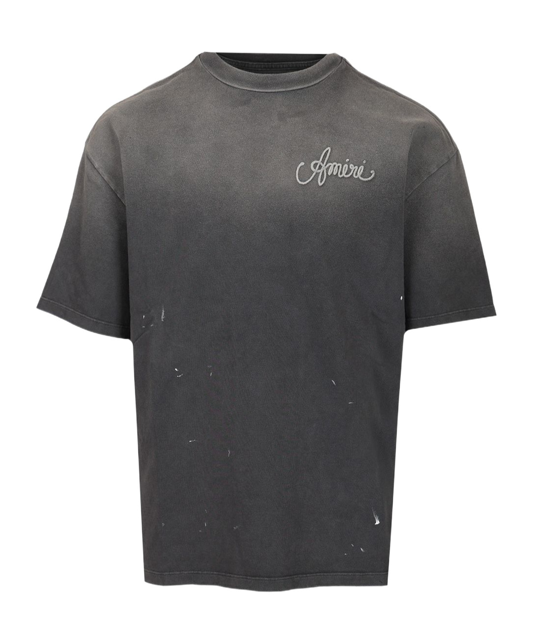 Amiri Black Crewneck T-shirt With Logo Lettering On Front And Rear