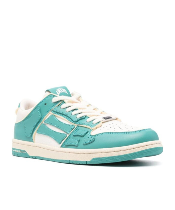 Amiri Collegiate Skel Top Low Sneaker Sea Blue White In White