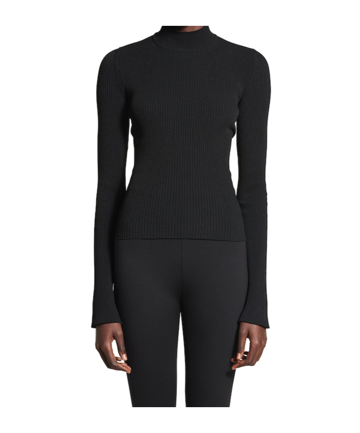 Shop Balenciaga Women's Lace-up Fitted Turtleneck In Black