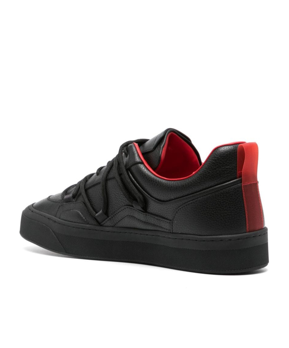 Ferrari Lace-up Low-cut Casual Shoes In Black