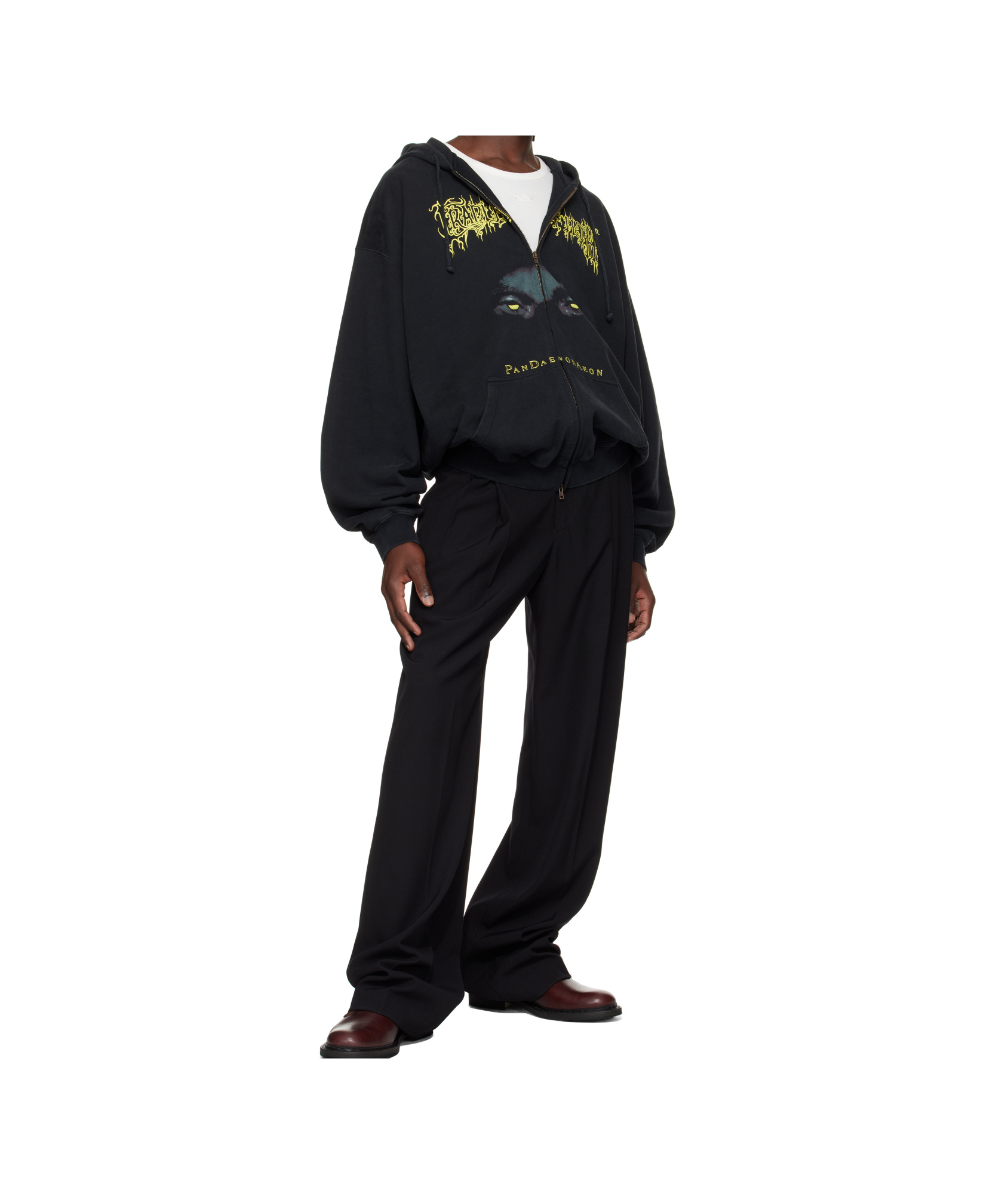 Vetements Mens Black Pandaemonaeon Relaxed-fit Cotton-jersey Hoodie In Black