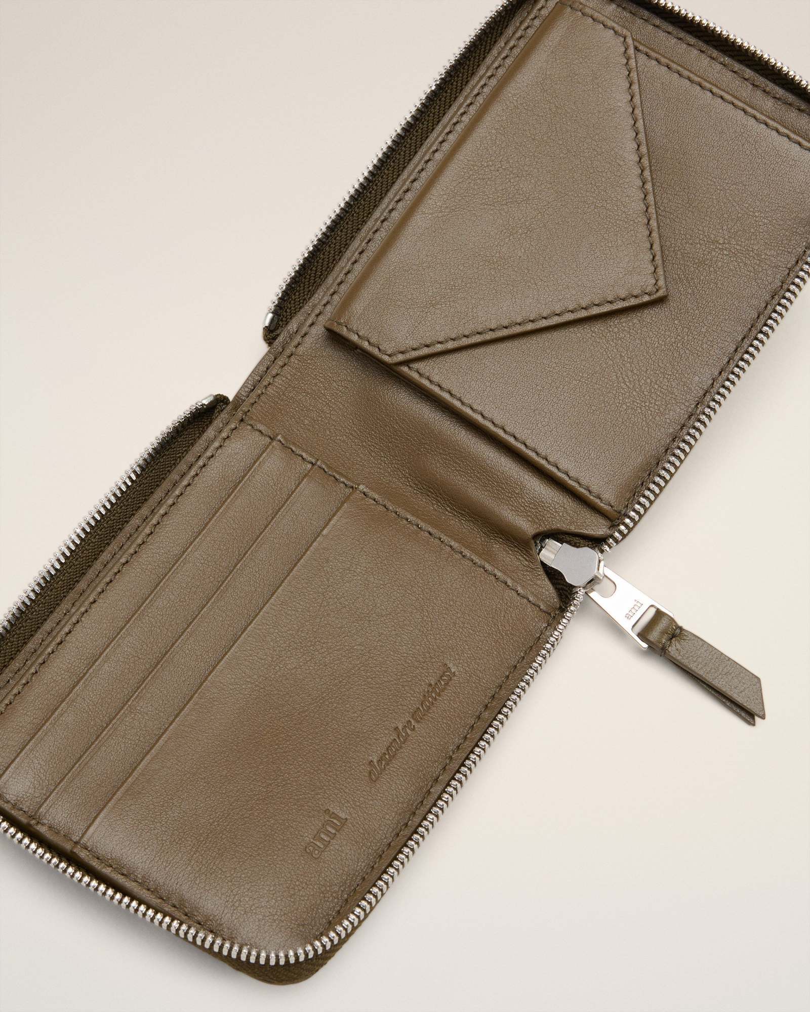 Ami Alexandre Mattiussi Zip Wallet In Brown