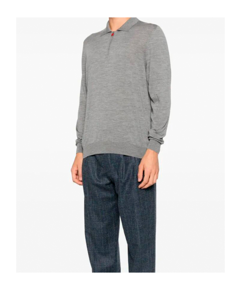 Kiton Grey Wool Pole In Gray