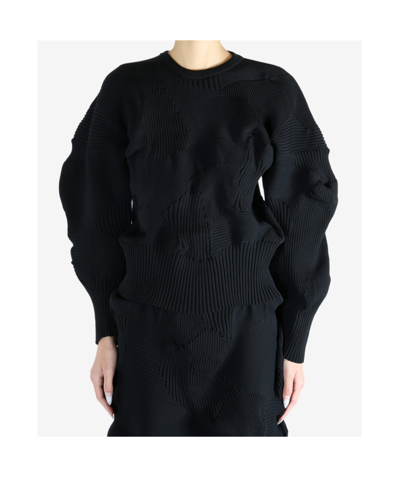 Issey Miyake Kone Kone Crewneck Knitted Top In Black