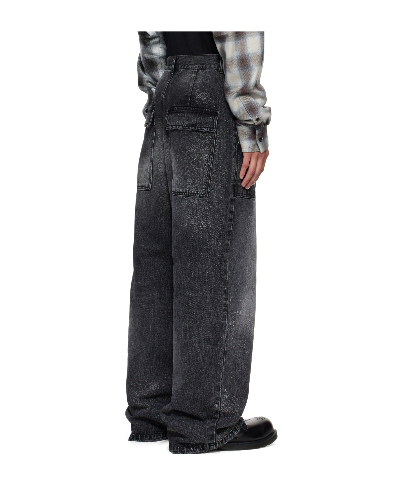 We11 Done Denim Fatigue Pants In Black