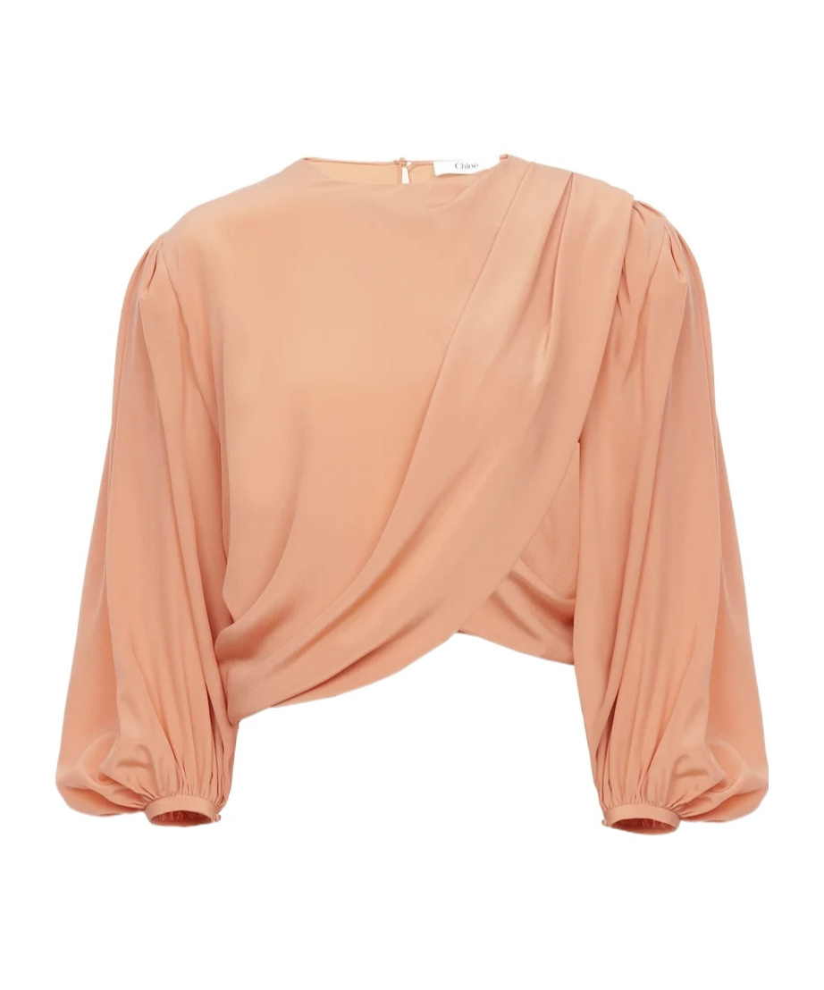 Chloé Short Draped Top In Nude