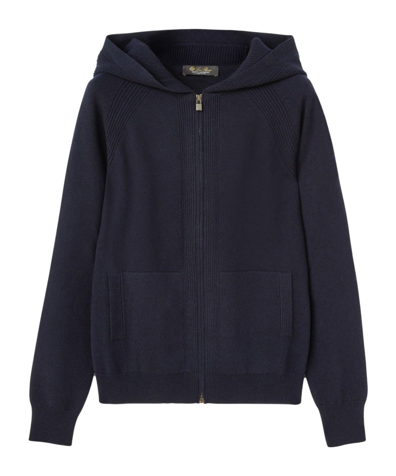 Loro Piana Hooded Zip Cardigan In Blue