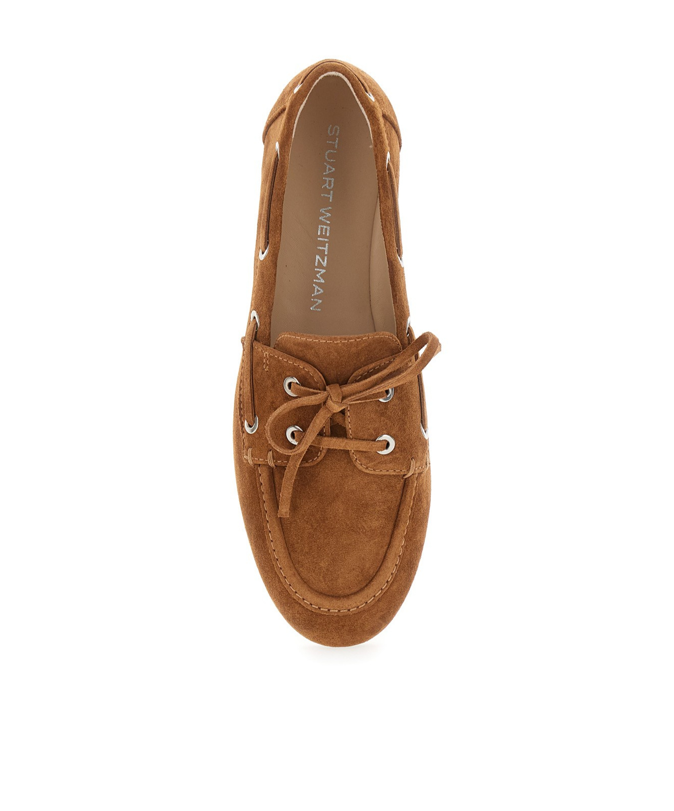 Stuart Weitzman Tinsley Moccasin Suede Loafers In Brown