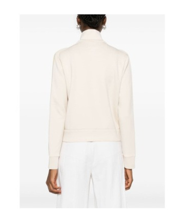Fendi Logo-tape Zip-up Sweatshirt In White