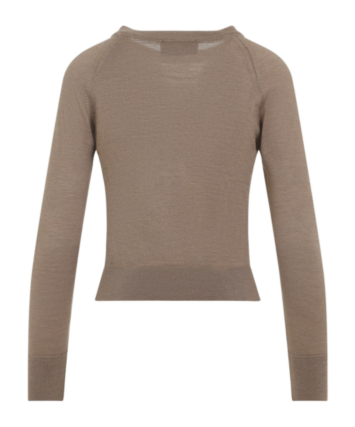 Simone Rocha Fitted Long-sleeve Sweater With Pearl Accents And Ribbon Detail In Brown