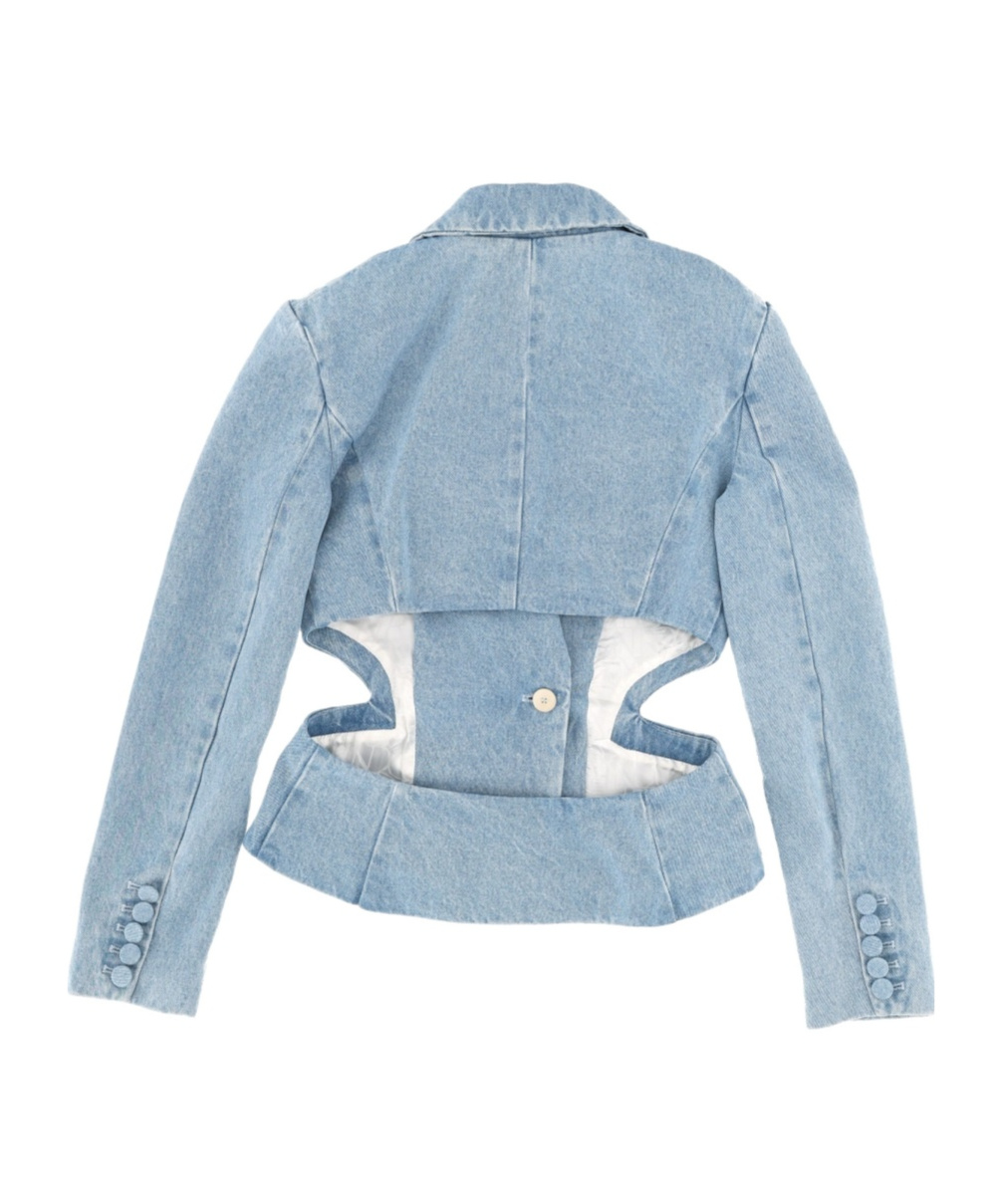 Nina Ricci Cut Out-detail Denim Blazer In Multi