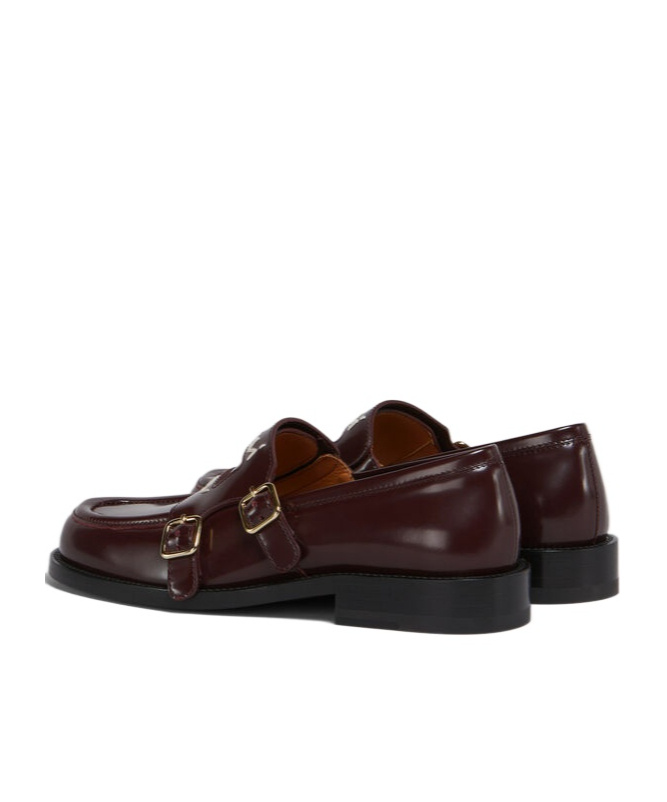 Marni Leather Loafers With Stitched Detailing And Shape In Black