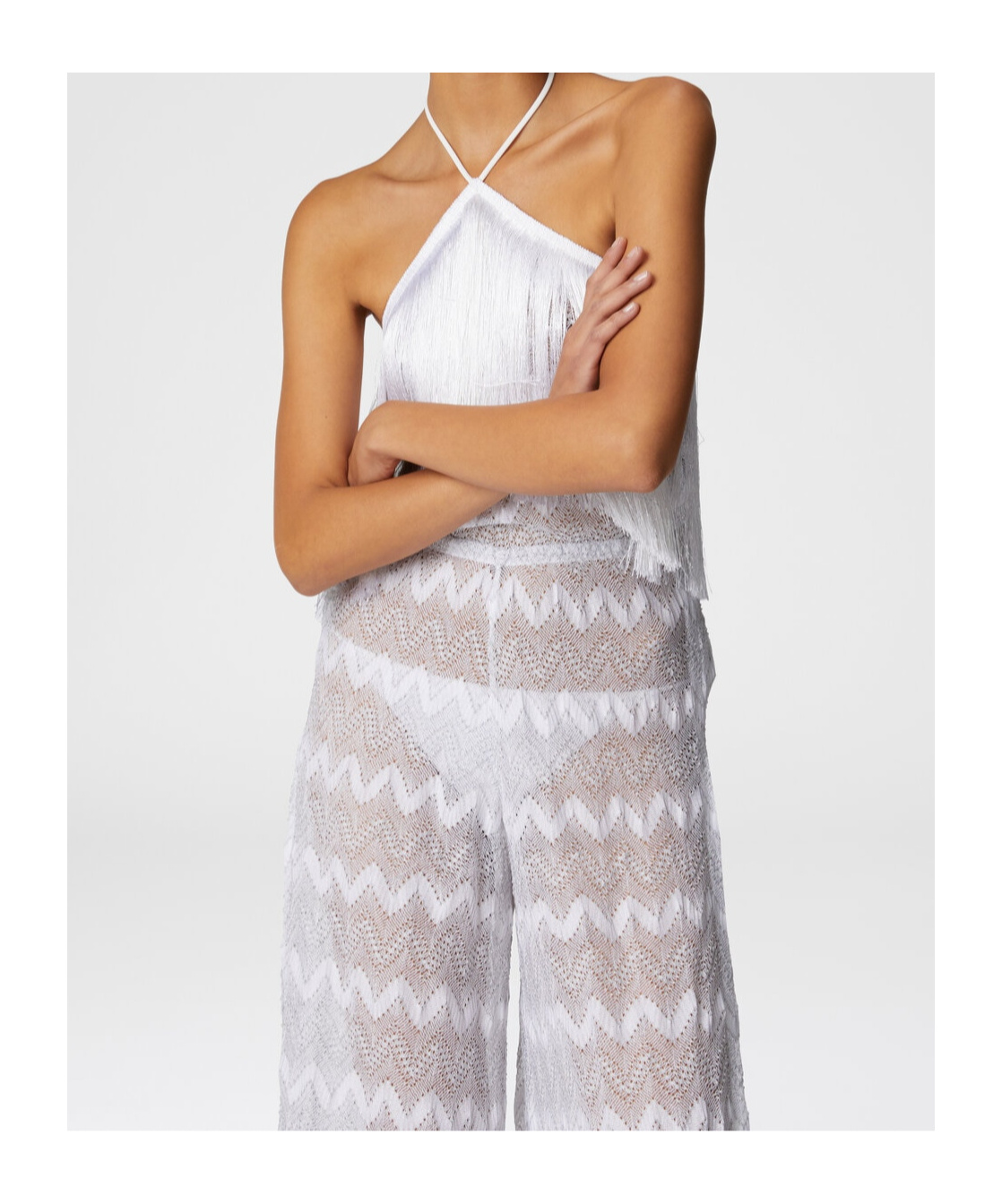 Shop Missoni Zigzag Lamé Jumpsuit In White