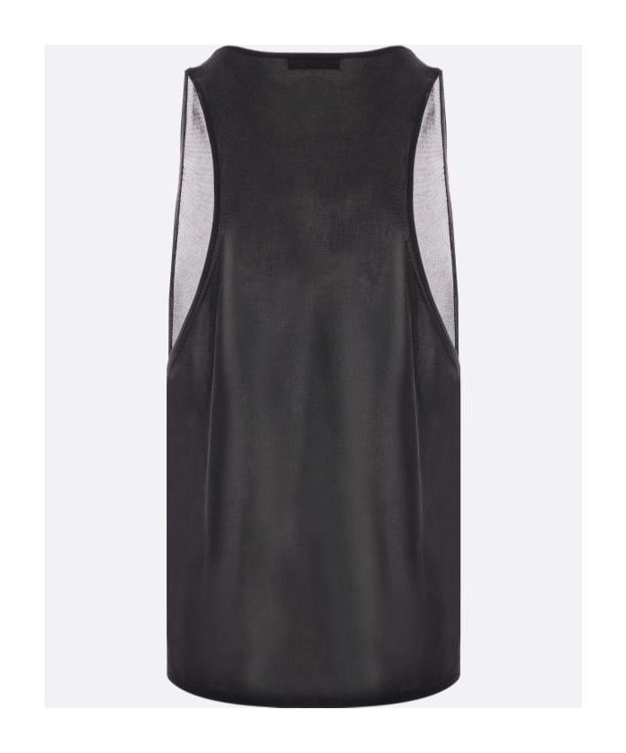 Saint Laurent Scoop-neck Sleeveless Tank Top In Black
