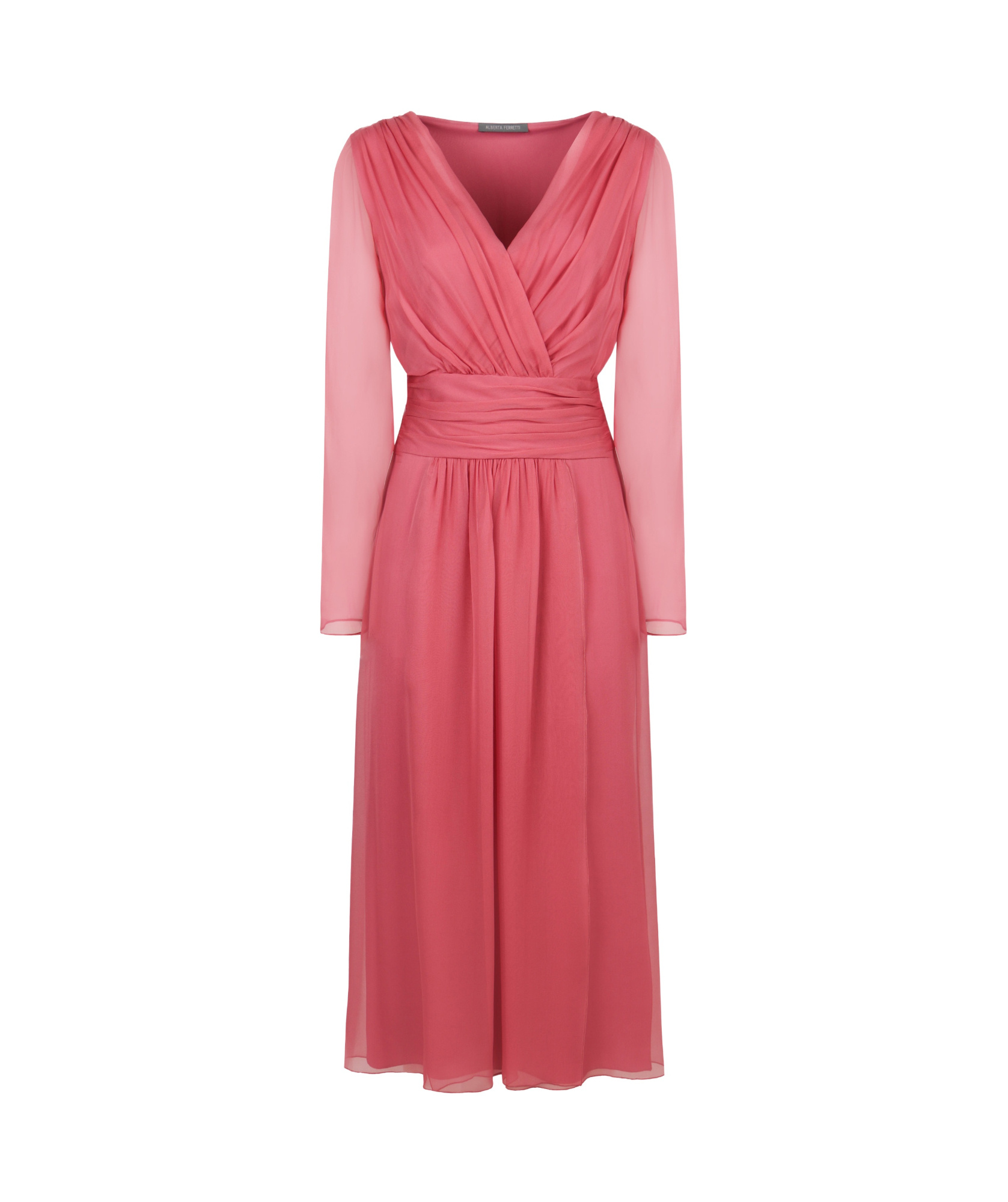 Alberta Ferretti Chic Long Sleeve Dress In Pink