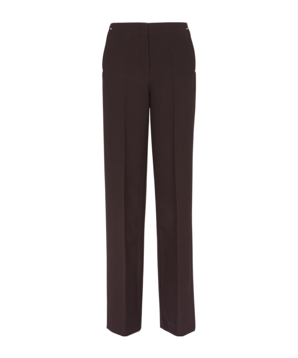 Fendi Virgin Wool Trouser With Metal Ff Details In Black