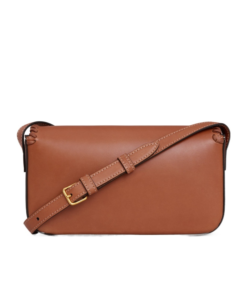 Celine Shoulder Bag Triomph Claude In Natural Calfskin In Brown