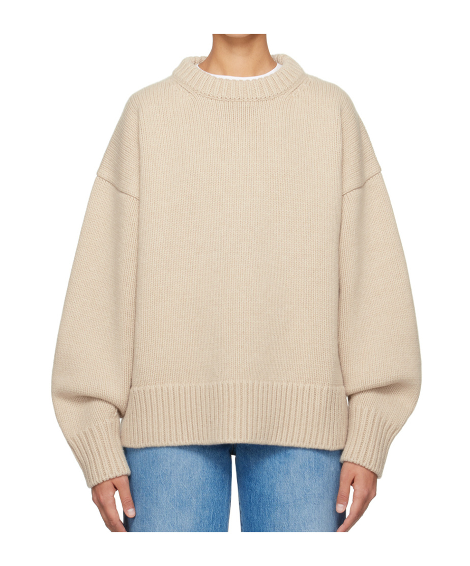 The Row Ophelia Oversized Wool And Cashmere Sweater In Gray