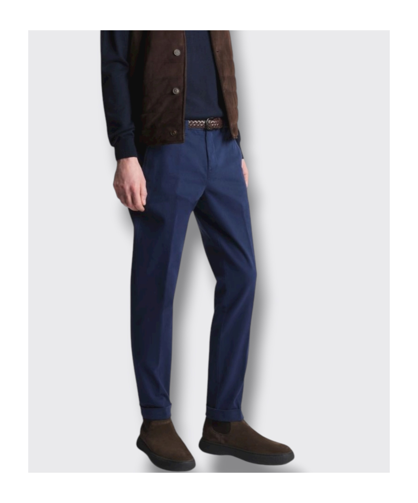Fay Slim Pants In Gabardine In Blue